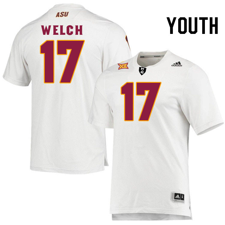 Youth #17 Laterrence Welch Arizona State Sun Devils College Football Jerseys Stitched-White